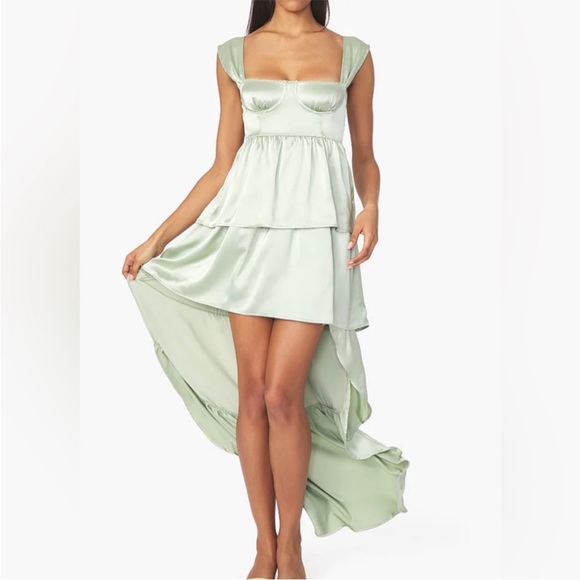 WeWoreWhat green high low dress - Picture 2 of 10